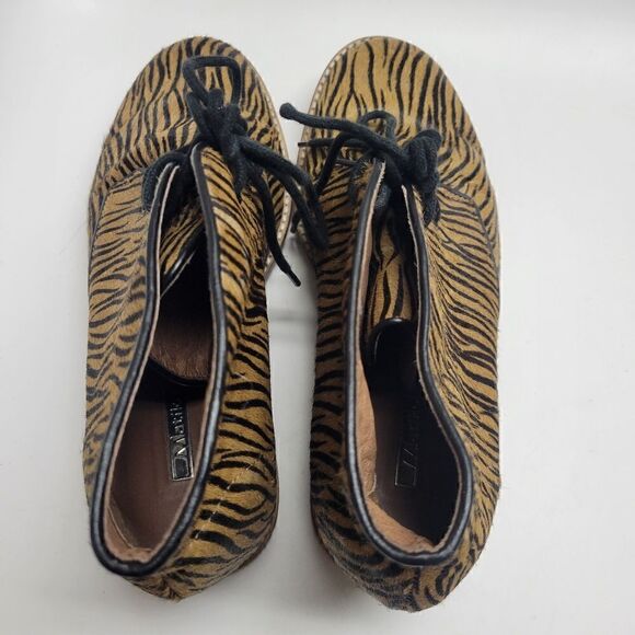 Anthro Matiko Sharon Zebra Wedge Ankle Boot - Picture 6 of 13